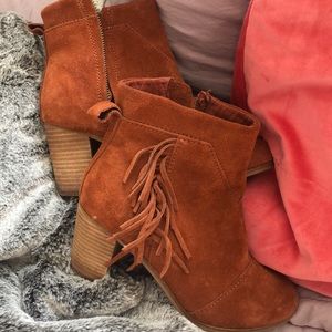 Toms Brand Burnt Orange Fringe Bootie